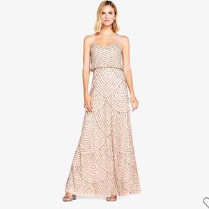 Adrianna Papell Art Deco Beaded Blouson Gown